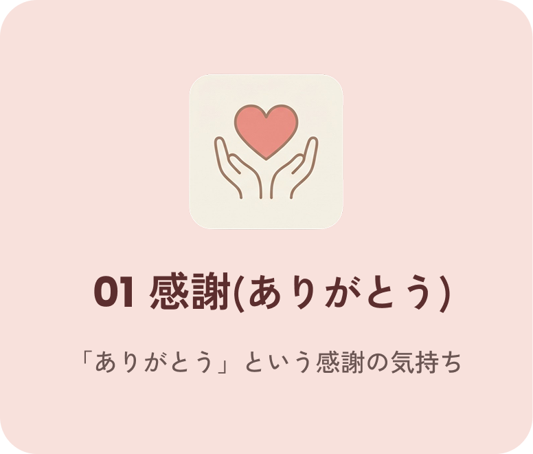 01 感謝(ありがとう)「ありがとう」という感謝の気持ち